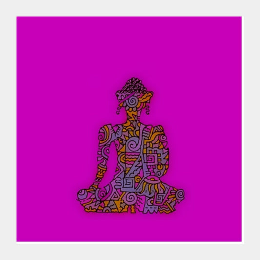 Square Art Prints, Buddha Zenscrawl Square Art Prints