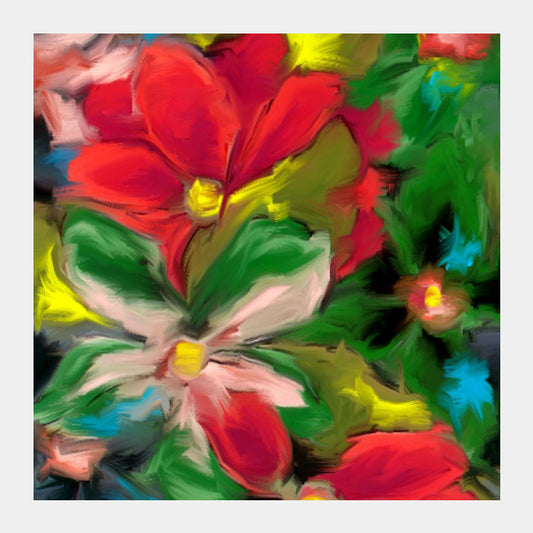 Square Art Prints, Flower Square Art