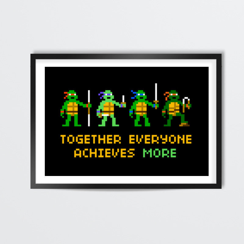 Pixelvana - Together everyone achieves more pixel motivational poster Wall Art