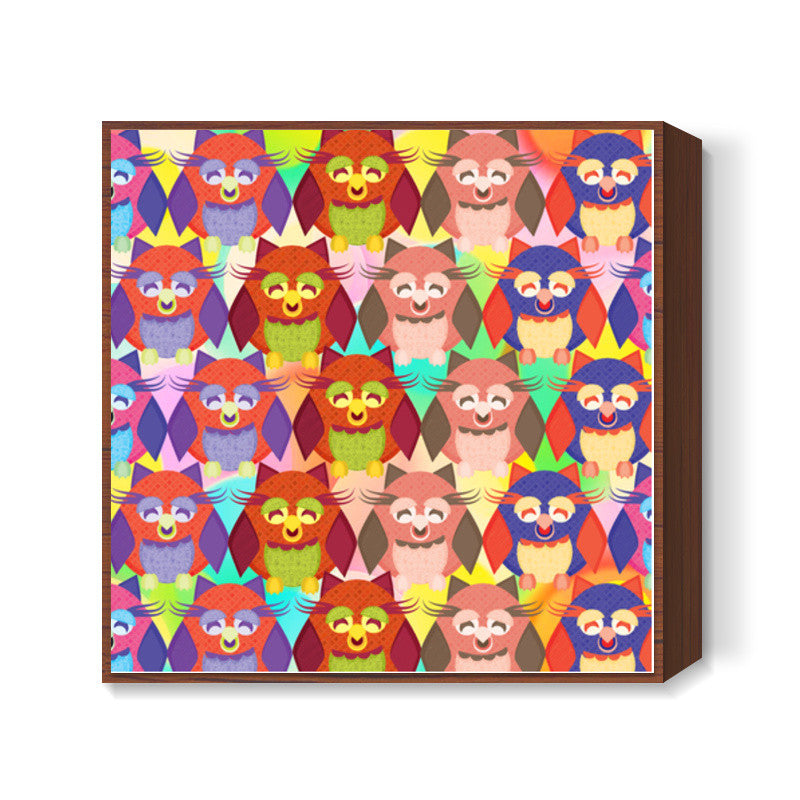 Crazy Owls!! Square Art Prints