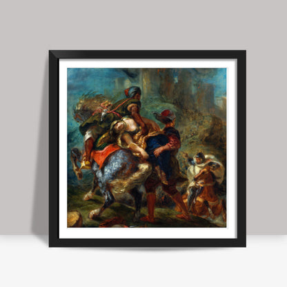 The Abduction of Rebecca by Eugène Delacroix Square Art Prints