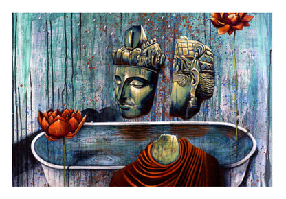 Bodhi Lotus and Tub Wall Art