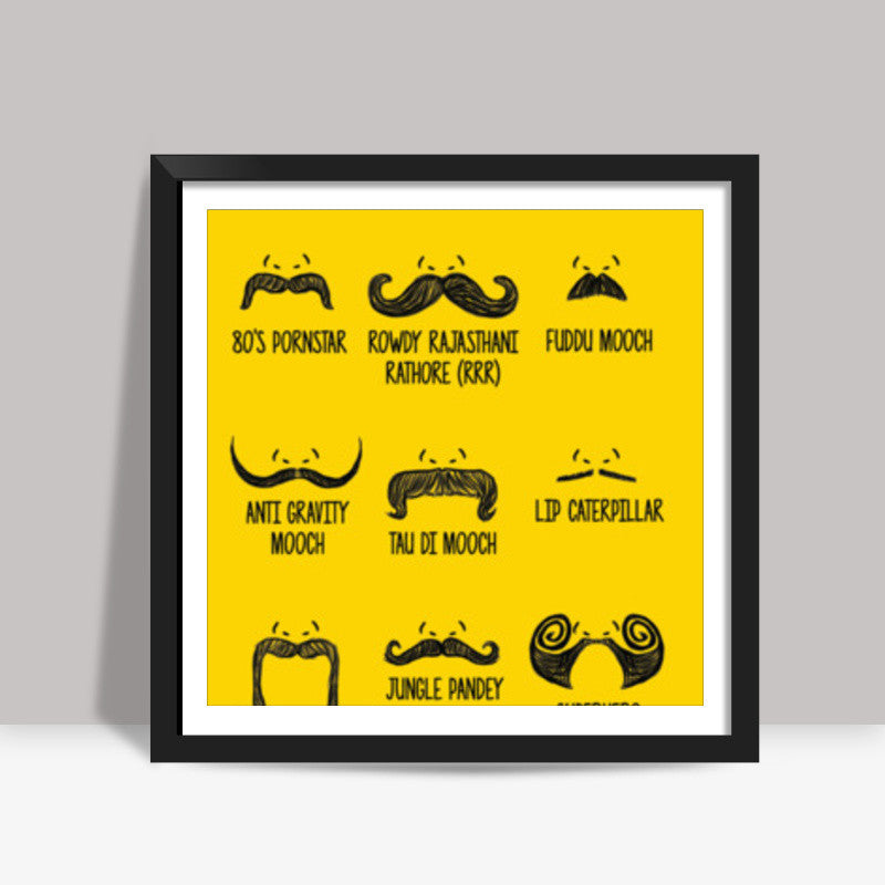 Types of Mooches Yellow Square Art Prints