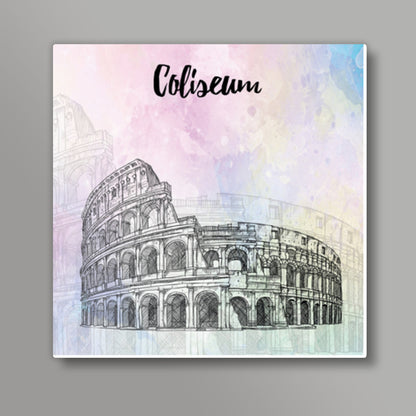 Coliseum Oval Amphitheatre - Rome Square Metal Prints