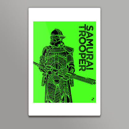 Samurai Trooper : Star Wars Inspired Original Art, Green, Black, Pop Art, Trendy Graphic Art, Bold, Bright, Intricate Wall Art