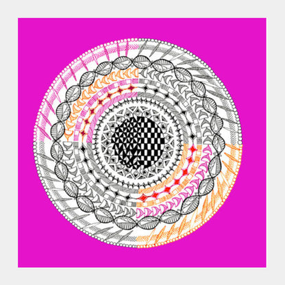 Colourful Geometric Mandala Square Art Prints