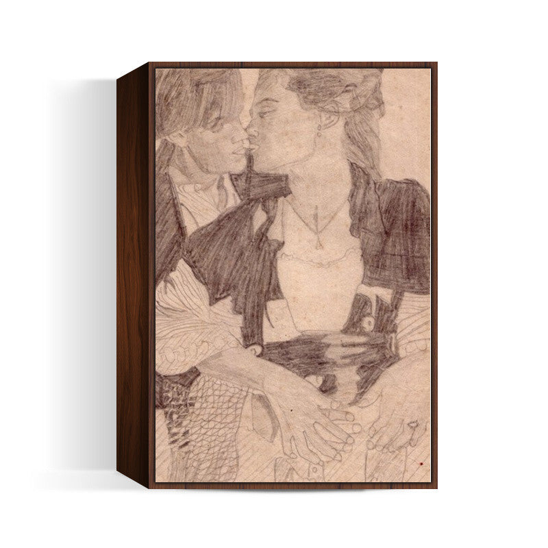 Leonardo Da Vinci and Kate Winslet in a moment of fond togetherness Wall Art