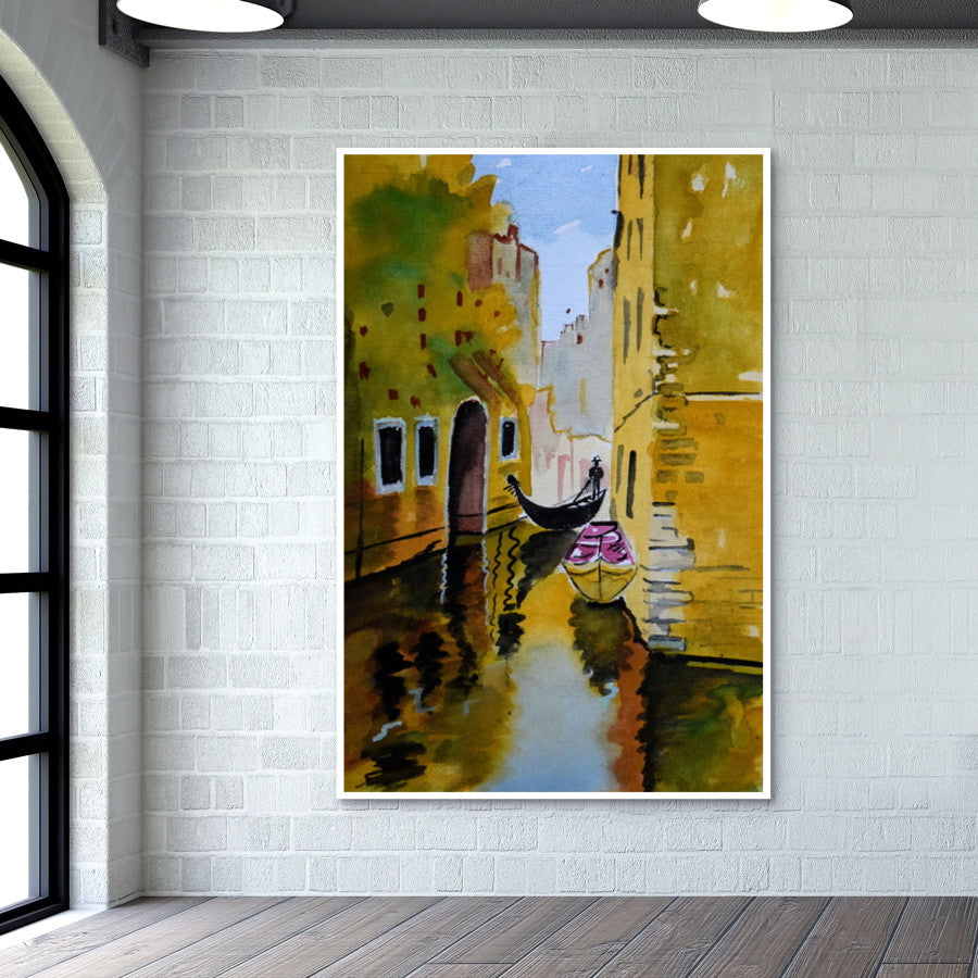 Rowing through the enchanted realms of Venice. Wall Art