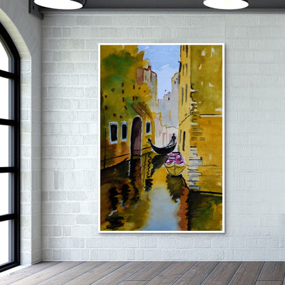 Rowing through the enchanted realms of Venice. Wall Art