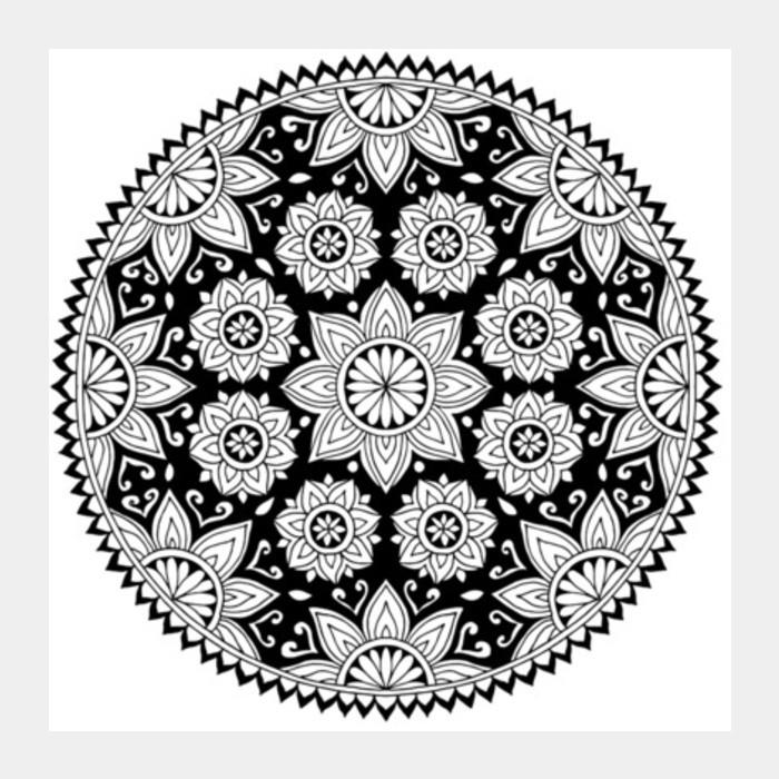 Flower Mandala Square Art Prints PosterGully Specials