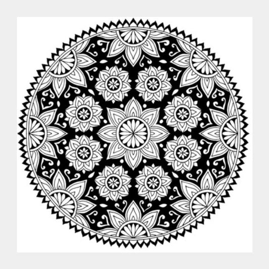 Flower Mandala Square Art Prints PosterGully Specials