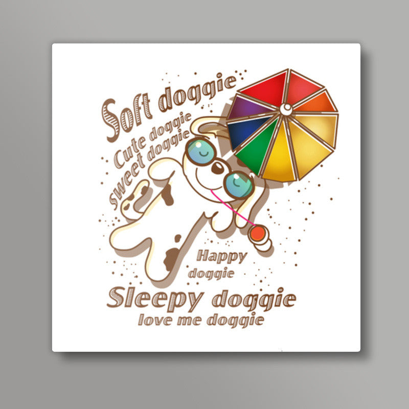 soft doggie Square Art Prints