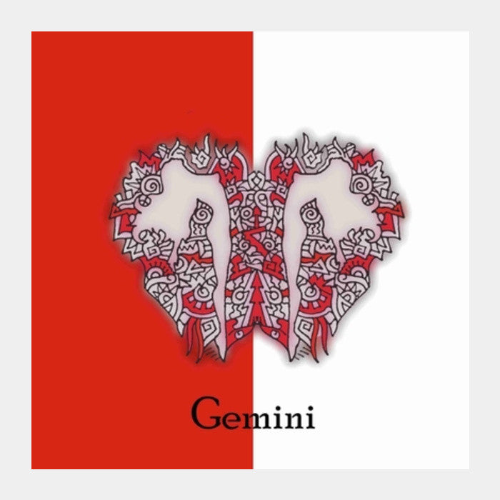 Square Art Prints, Gemini Zodiac Zenscrawl Square Art Prints