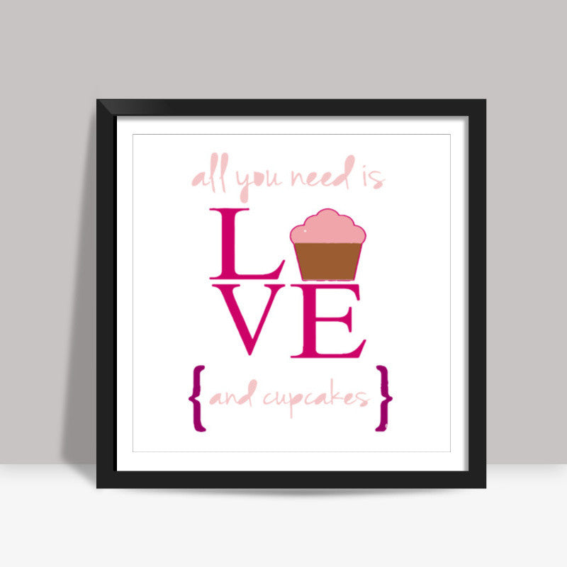 Love and Cupcakes Square Art Prints