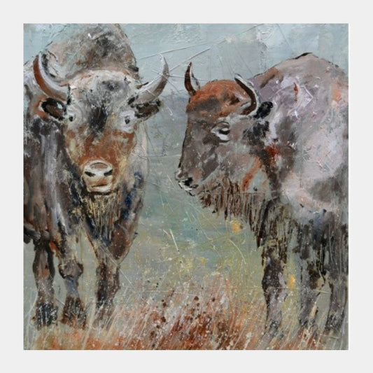 Buffaloes Square Art Prints