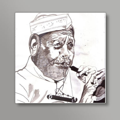 Music defined what Ustad Bismillah Khan stood for Square Art Prints