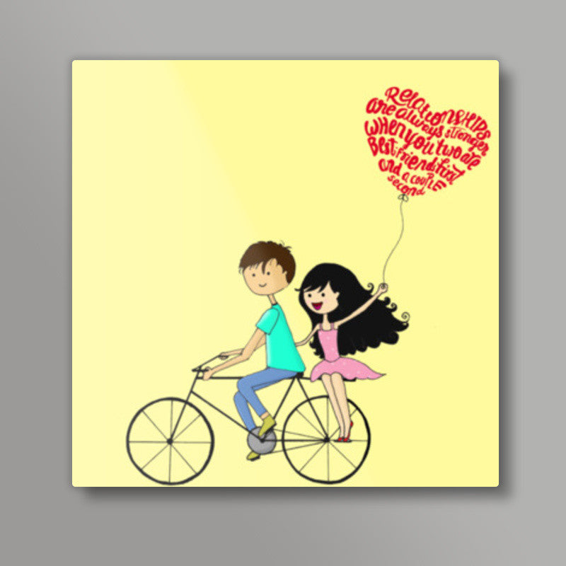 Best Friend Couple Square Art Prints