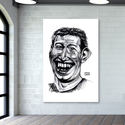 Mark Zuckerberg Caricature Wall Art