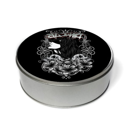 Women With Tattoo Flower  Tin Can