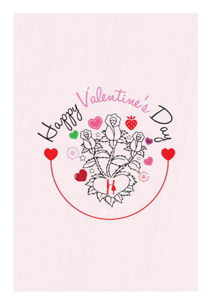 Floral Vector With Colorful Hearts Art PosterGully Specials