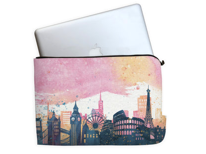 Wonders Of The World Cityscapes Laptop Sleeve
