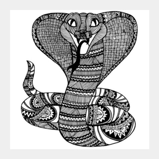 Zentangle Cobra Square Art Prints PosterGully Specials