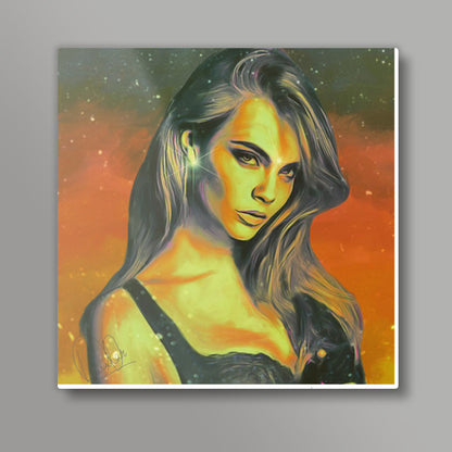 Cara Delevingne Square Art Prints