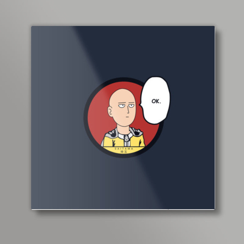 One Punch Man Saitama Ok Square Art Prints