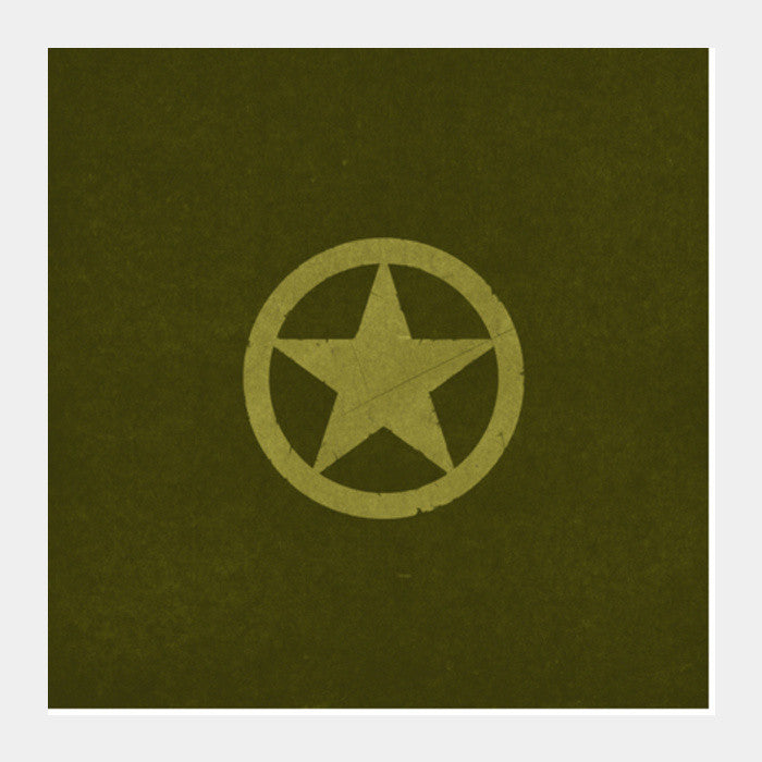 Square Art Prints, BRAVE ARMY STAR BADGE Square Art Prints