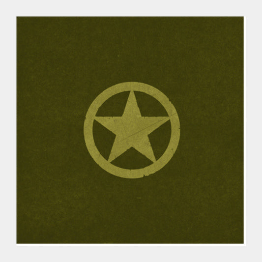 Square Art Prints, BRAVE ARMY STAR BADGE Square Art Prints