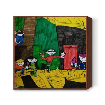 kids next door square art print | artist : Gaurav Sahu