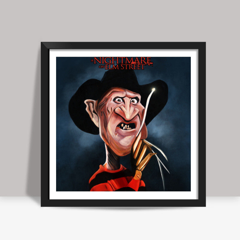 Freddy Krueger | Nightmare on elm street | Caricature Square Art Prints