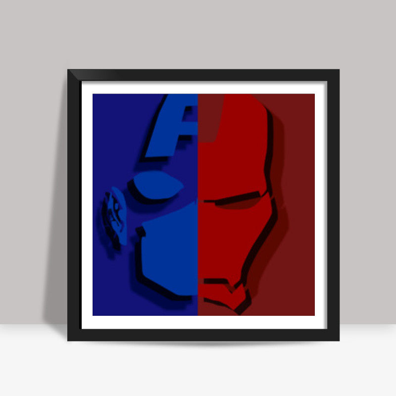 Captain America vs. Iron Man Square Art Prints