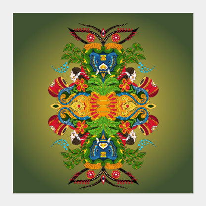 Square Art Prints, ornamental design as taken inspiration from Assam culture, - PosterGully