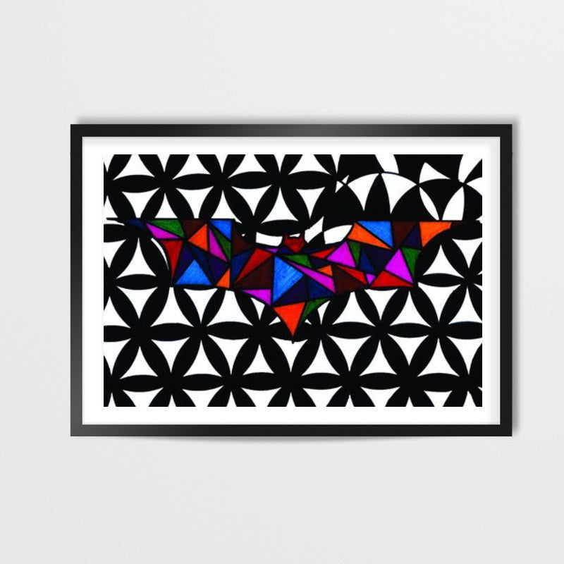 Floral Batman Wall Art | Geometric | Triangle | Abstract