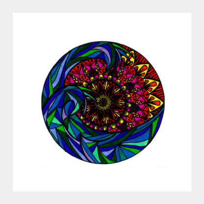 The Mandala Wave Square Art Prints