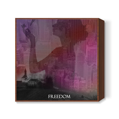 Freedom is a state of mind Square Art Prints