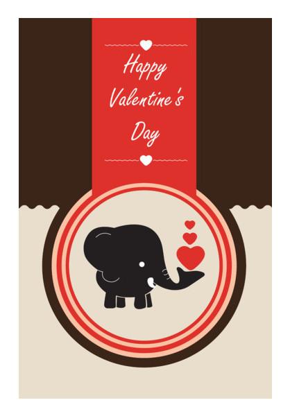 PosterGully Specials, Elephant Love Valentine Celebration Wall Art