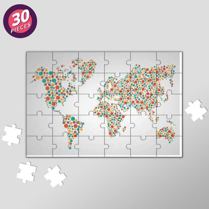 World Map Dots Pattern Jigsaw Puzzles