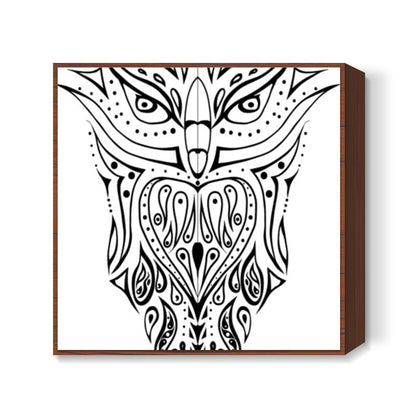 owl illustration hand drawn art Square Art Prints