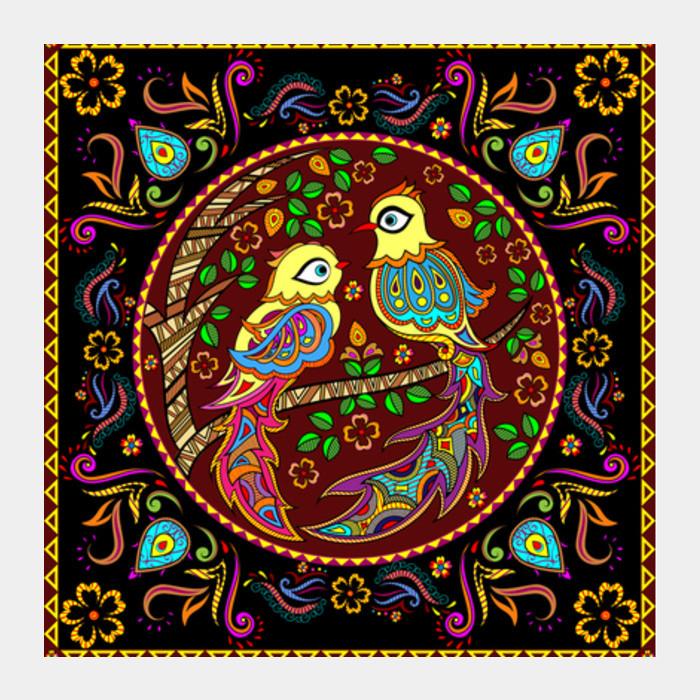 Madhubani Birds Square Art Prints PosterGully Specials