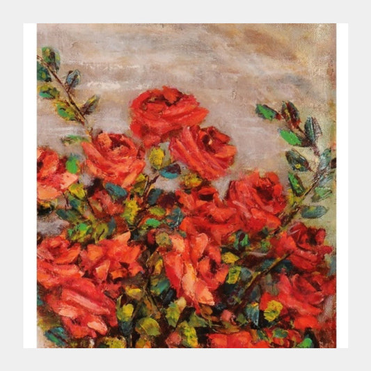 Square Art Prints, red roses Square Art Prints