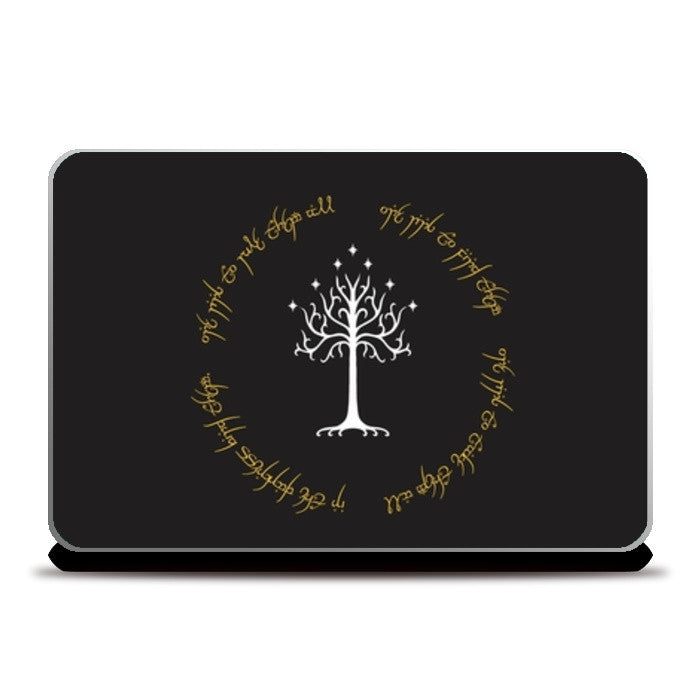 Lord of the ring Gondor white tree gold  Laptop Skins