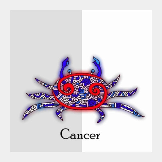 Square Art Prints, Cancer Zodiac Zenscrawl Square Art Prints