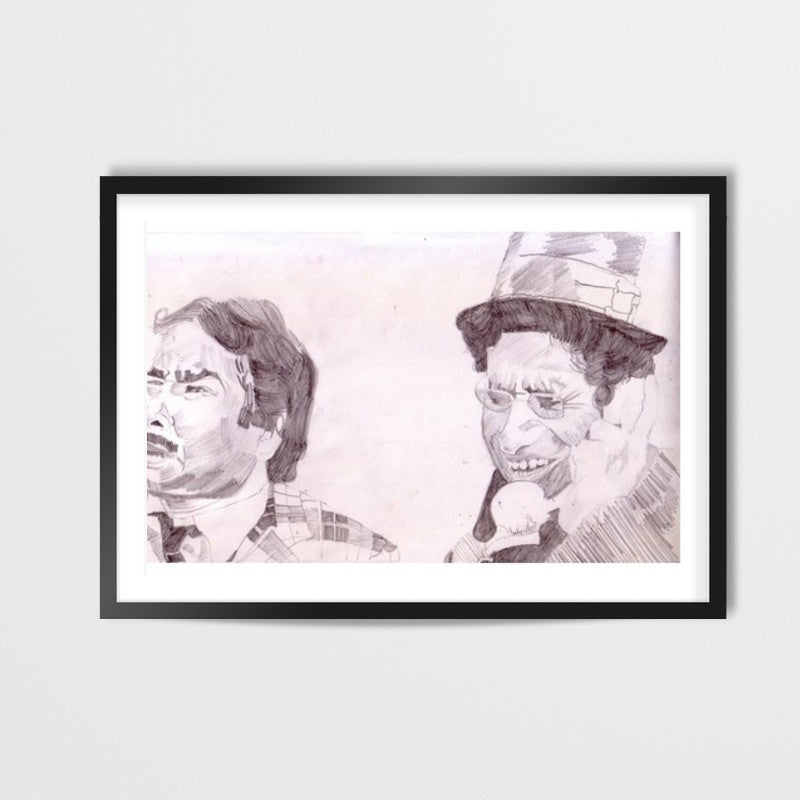 Satish Kaushik and Naseeruddin Shah from Jaane Bhi Do Yaaron Wall Art