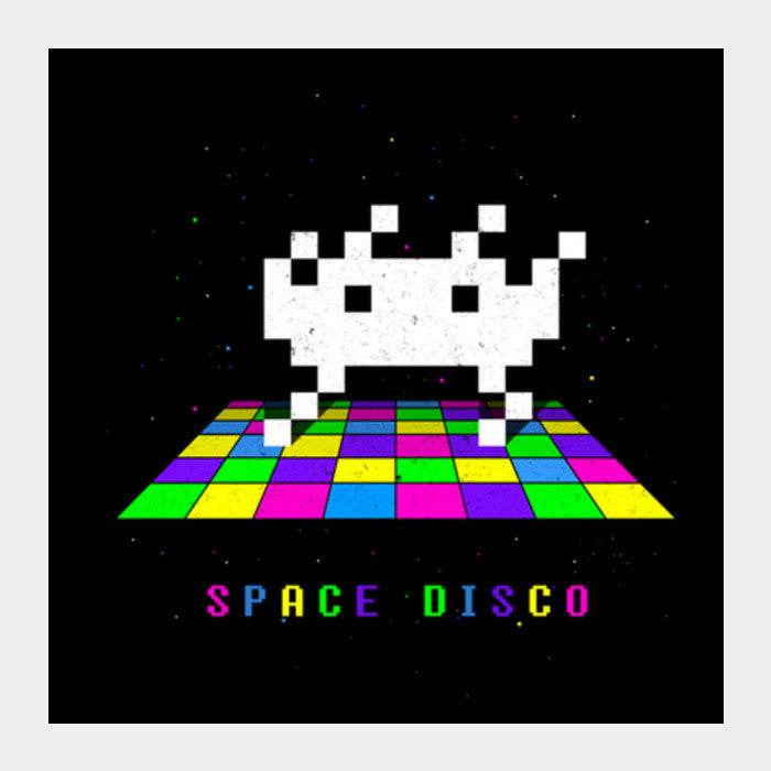 Space Disco Pixel Space Invader Dance Square Art Prints PosterGully Specials