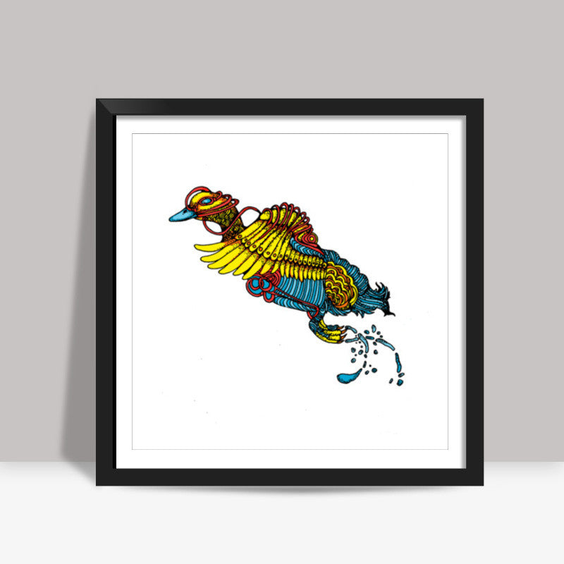 Funky Duck Square Art Prints