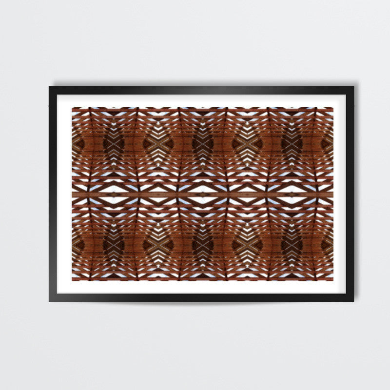 Geometric Egyptian Style Wooden Textured Ornate Background Wall Art