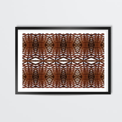 Geometric Egyptian Style Wooden Textured Ornate Background Wall Art