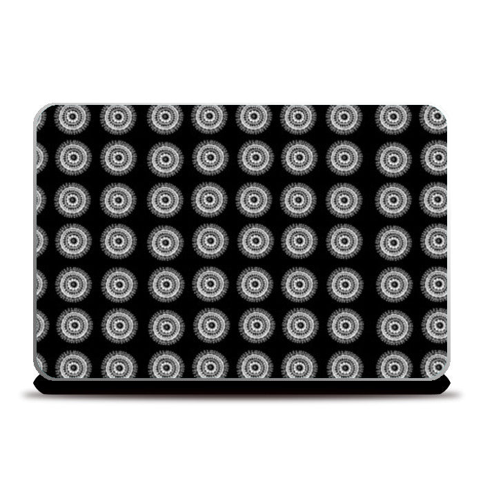 Laptop Skins, Black n White Mandala Pattern Laptop Skins